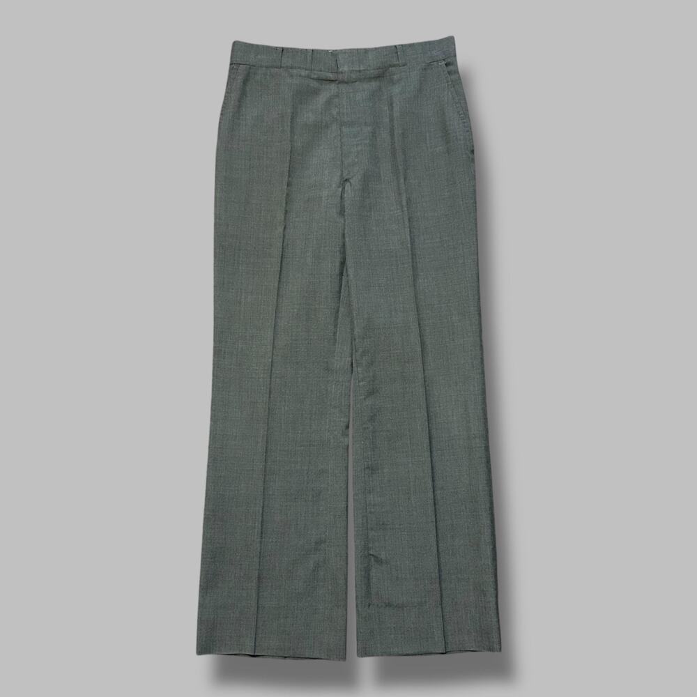 Vintage 60s Polyester Pants Lightweight Gray Talon Zipper Made in USA 30x28